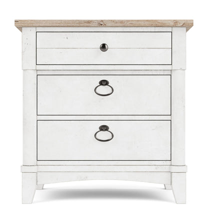 Maddox - Three Drawer Nightstand - White