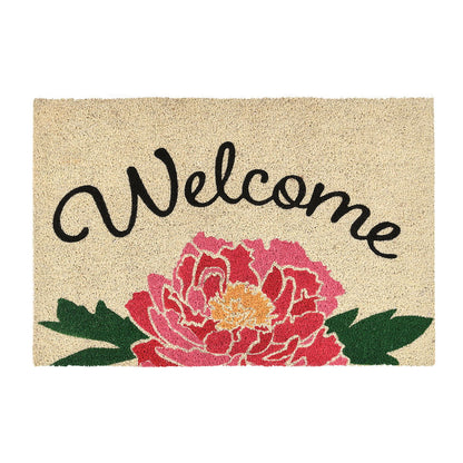 Doormats - Peony Welcome Doormat - Pink Multi / Sand