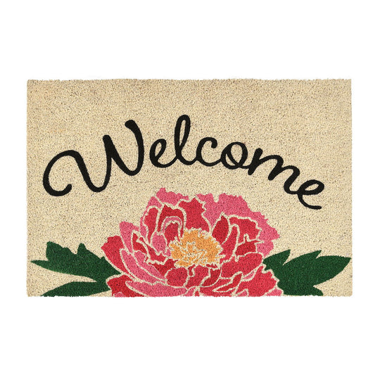Doormats - Peony Welcome Doormat - Pink Multi / Sand