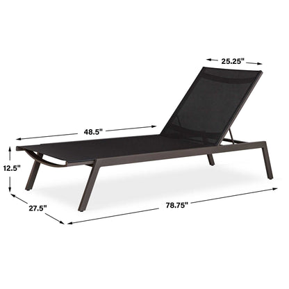 Bea - Outdoor Pool Chaise - Black