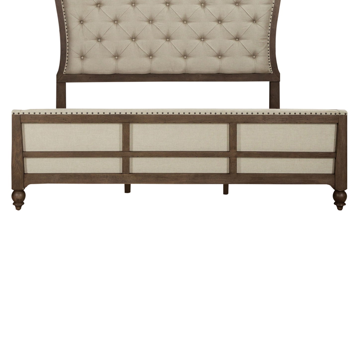 Americana Farmhouse - King Upholstered Shelter Footboard - Light Brown
