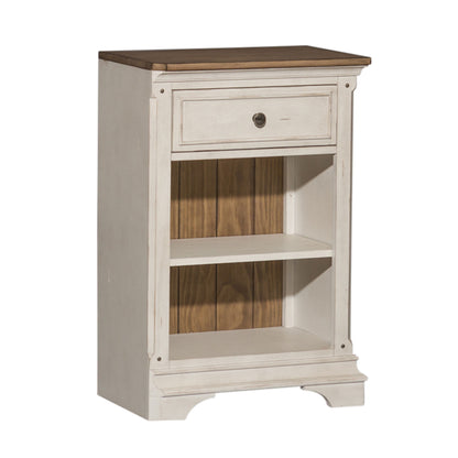 Morgan Creek - Right Pier Base - Antique White / Wirebrushed Tobacco Accents