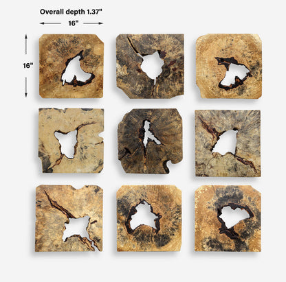 Bahati - Wood Wall Decor (Set of 9) - Natural