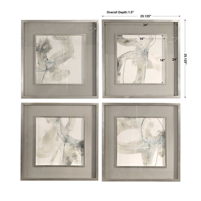Divination - Abstract Art (Set of 4) - Beige
