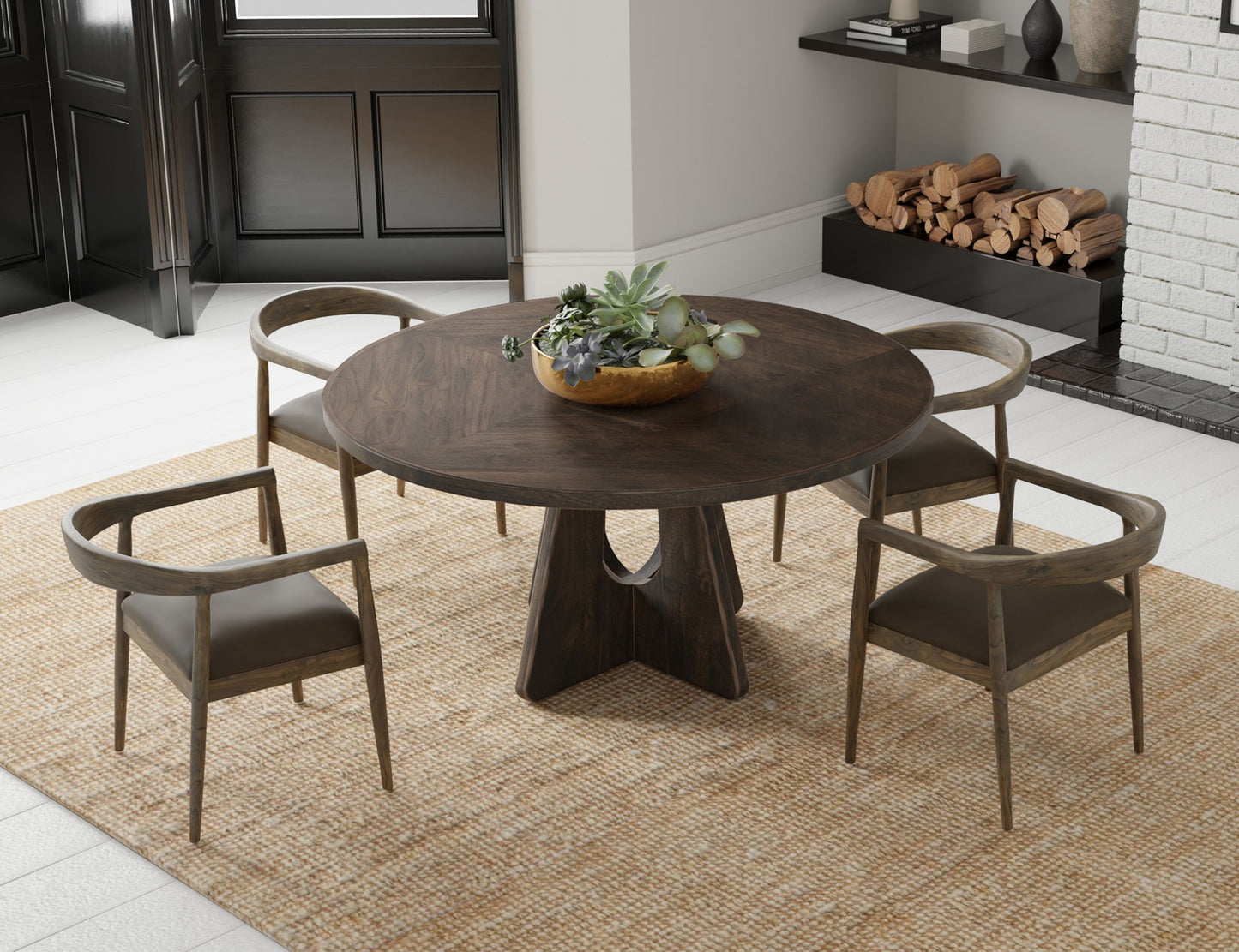 Balam - Cross Table Base - Dark Brown