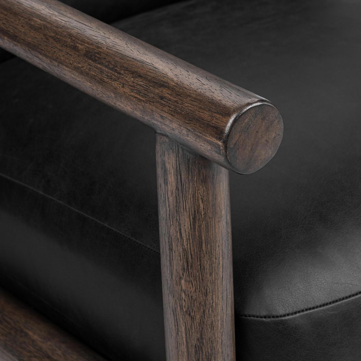 Azoria - Leather Accent Chair - Black