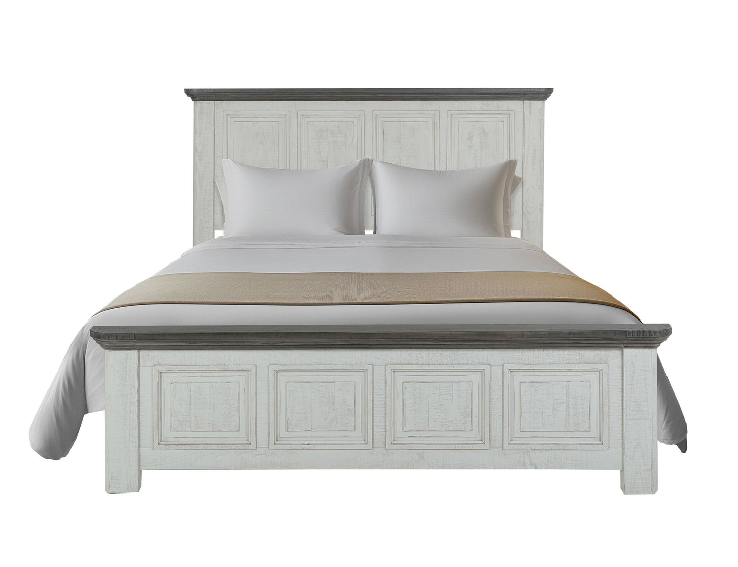 Luna - Queen Footboard & Rails - Off-White / Gray