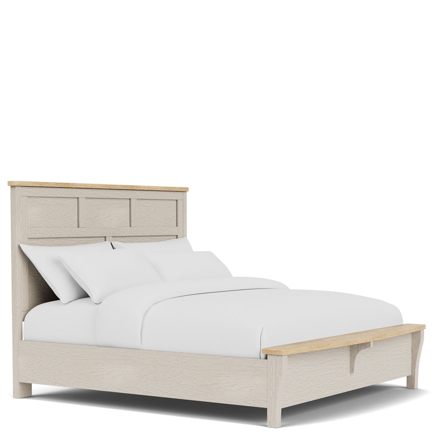 Glenndale - Queen Footboard - Aged White / Wheat