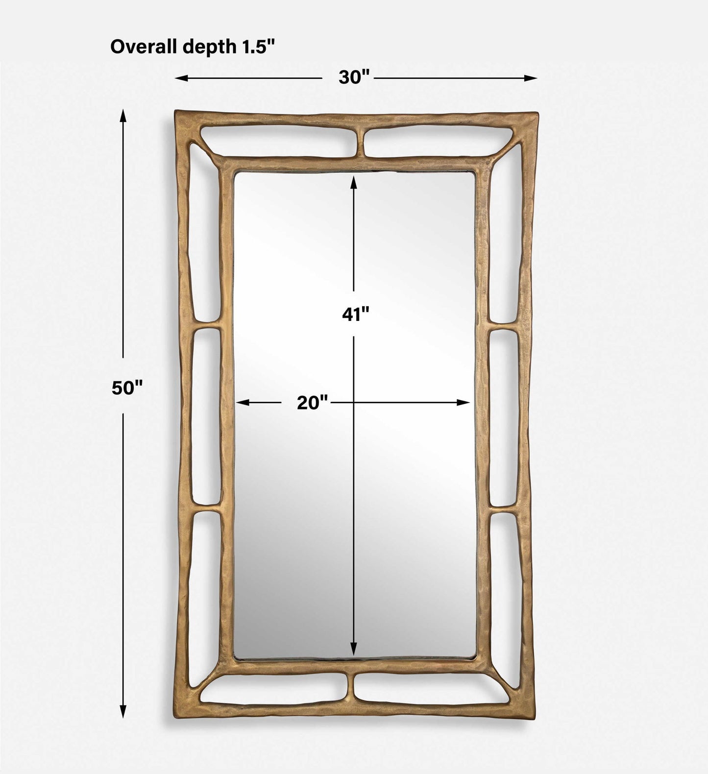Felix - Rectangle Mirror - Brass