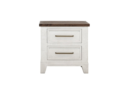 Stoa - 2 Drawer Nightstand - White / Brown