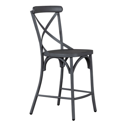 Vintage Series - X Back Counter Chair - Gray