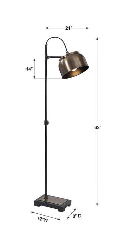 Bessemer - Industrial Floor Lamp - Light Brown