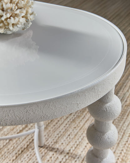 Melange - On The Bright Side Oval End Table - White