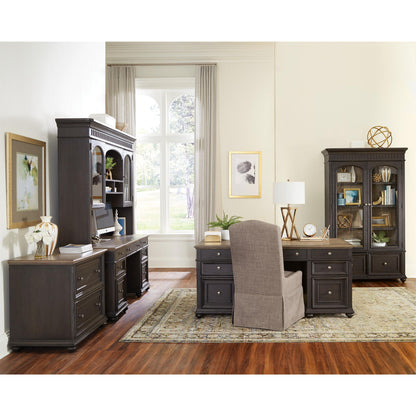 Regency - Credenza Hutch - Antique Oak / Matte Black