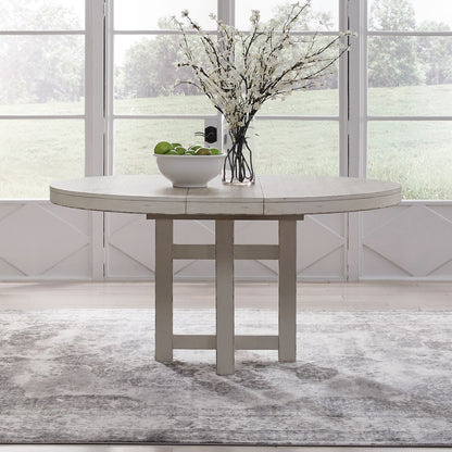 Backroads - Pedestal Table Top - Weathered White & Parchment