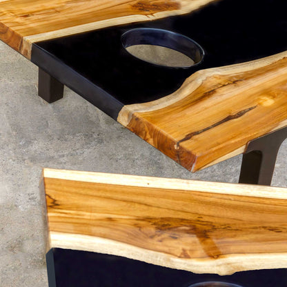 Clearwood Black - Cornhole Game (Set of 2) - Black / Woodtone