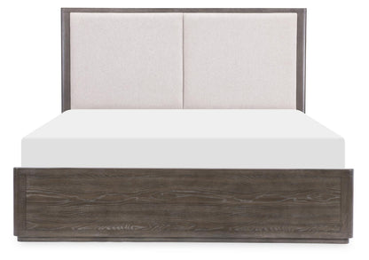 Horizons - Complete Upholstered Panel Bed - Deep Sable
