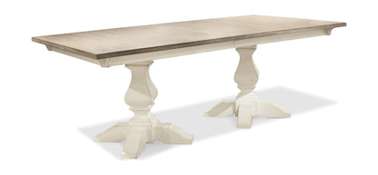 Myra - Double Pedestal Table Base - Paperwhite