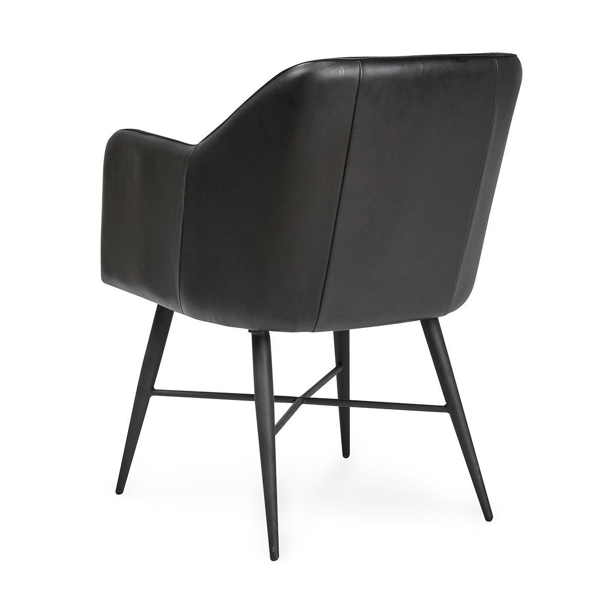 Leon - Leather Dining Chair - Jet Black