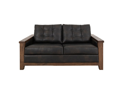 Walnut - Loveseat - Licorice Black