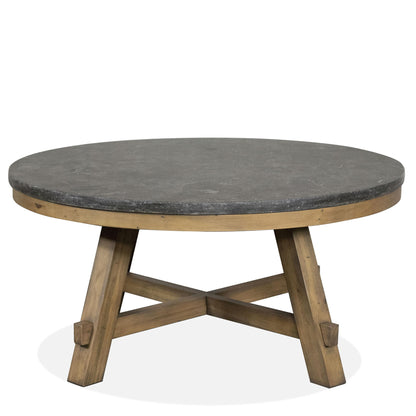 Weatherford - Round Coffee Table Base - Reclaimed Natural Pine