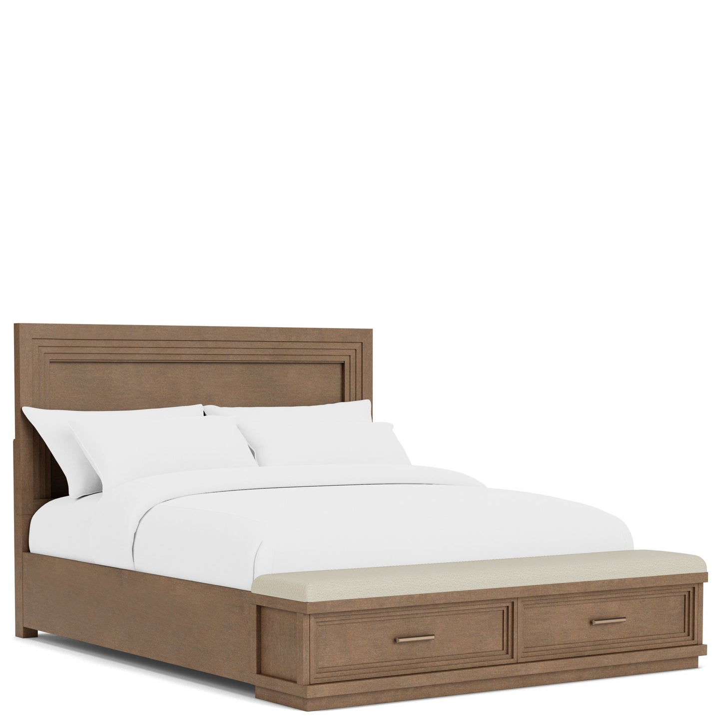 Cascade - Queen Upholstered Storage Footboard - Casual Mink