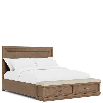 Cascade - Queen Upholstered Storage Footboard - Casual Mink