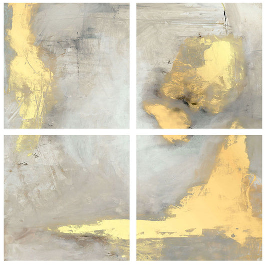 Bygone - 48" x 48" Painting By Buddy Whitlock (Set of 4) - Gray