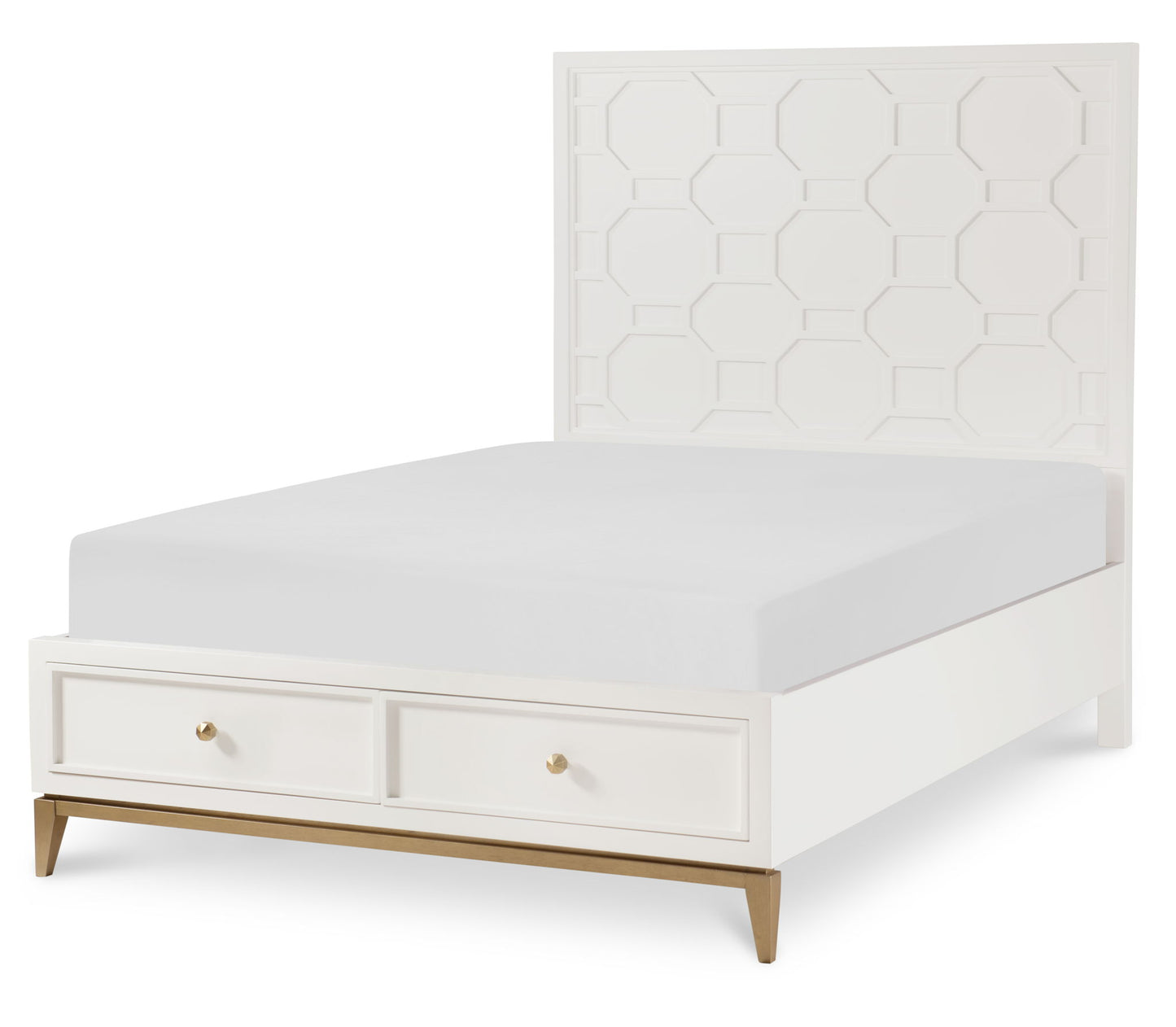 Chelsea by Rachael Ray - Full Storage Footboard With Slat Roll - White
