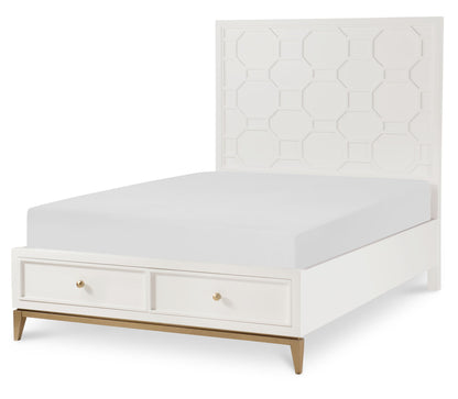 Chelsea by Rachael Ray - Full Storage Footboard With Slat Roll - White