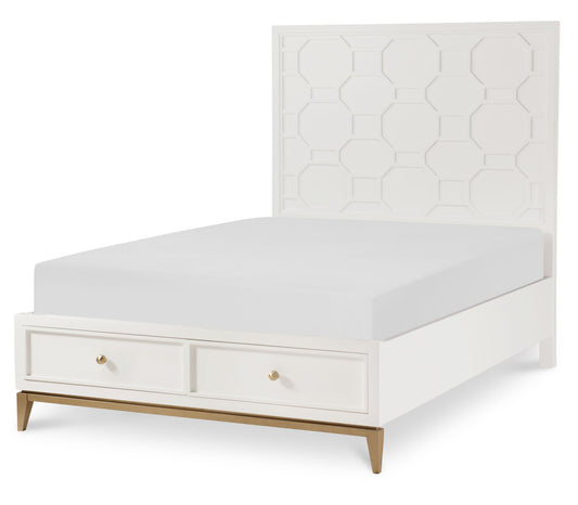 Chelsea by Rachael Ray - Full Storage Footboard With Slat Roll - White