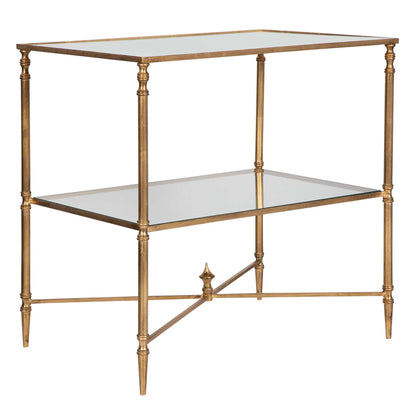 Henzler - Mirrored Glass Lamp Table - Gold
