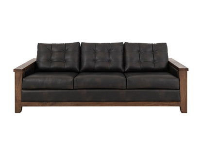 Walnut - Sofa - Licorice Black