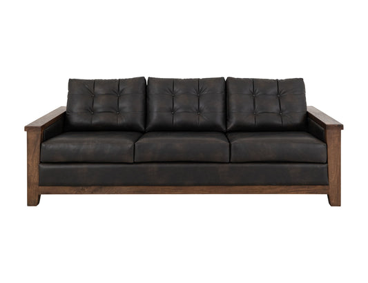 Walnut - Sofa - Licorice Black