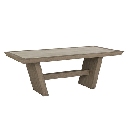 Efron - Solid Wood Rectangle Dining Table - Distressed Gray/Antique White