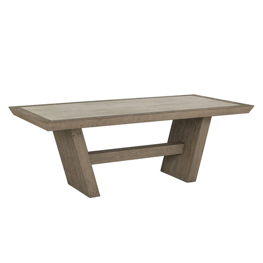 Efron - Solid Wood Rectangle Dining Table - Distressed Gray/Antique White