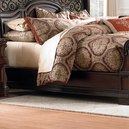 Arbor Place - Sleigh Bed Rails - Dark Brown