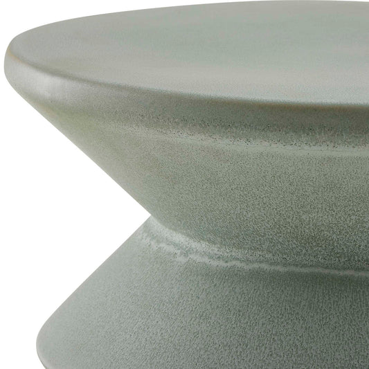 Imogene - Glaze Garden Stool - Seafoam