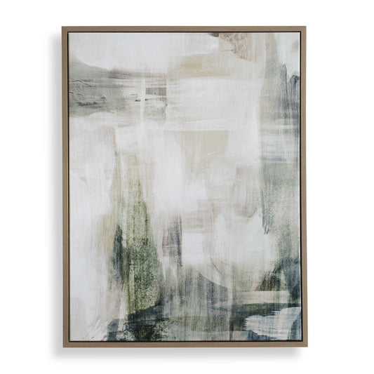 Subliminal Drift - Framed Modern Art - Black / Brown / Gray / Green / White
