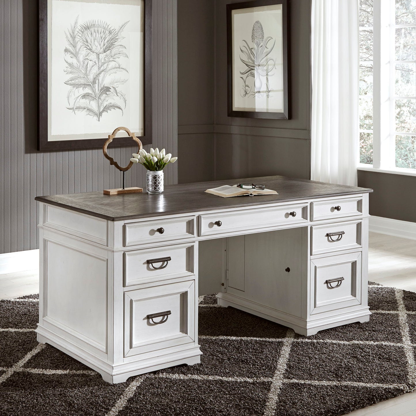 Allyson Park - Jr Executive Desk Top - White