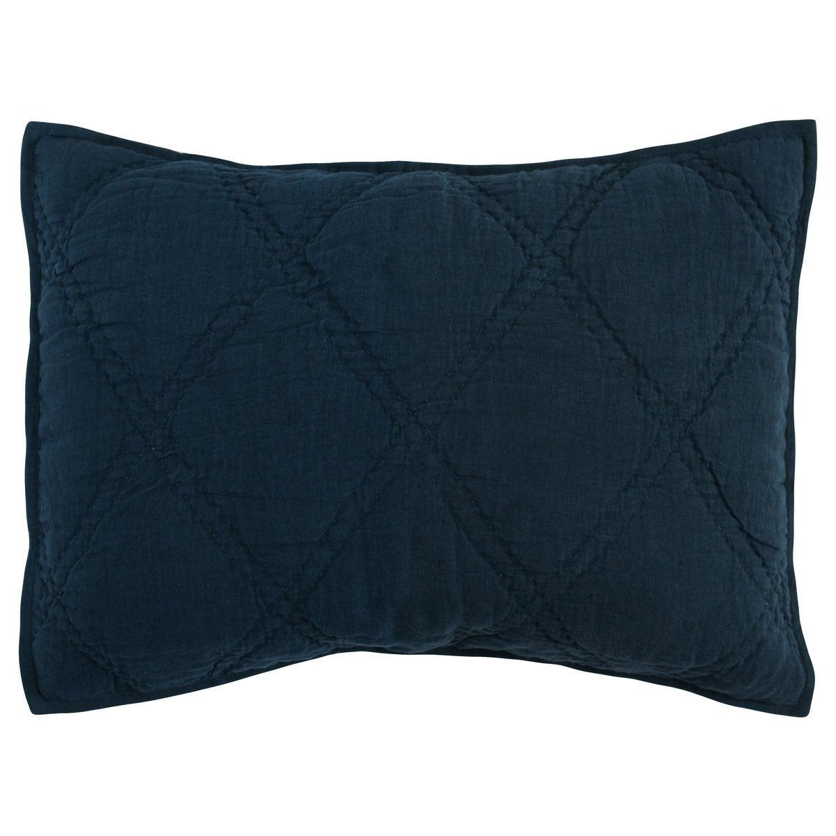 Caleb - Hand Stitched Queen Quilt - Midnight Blue