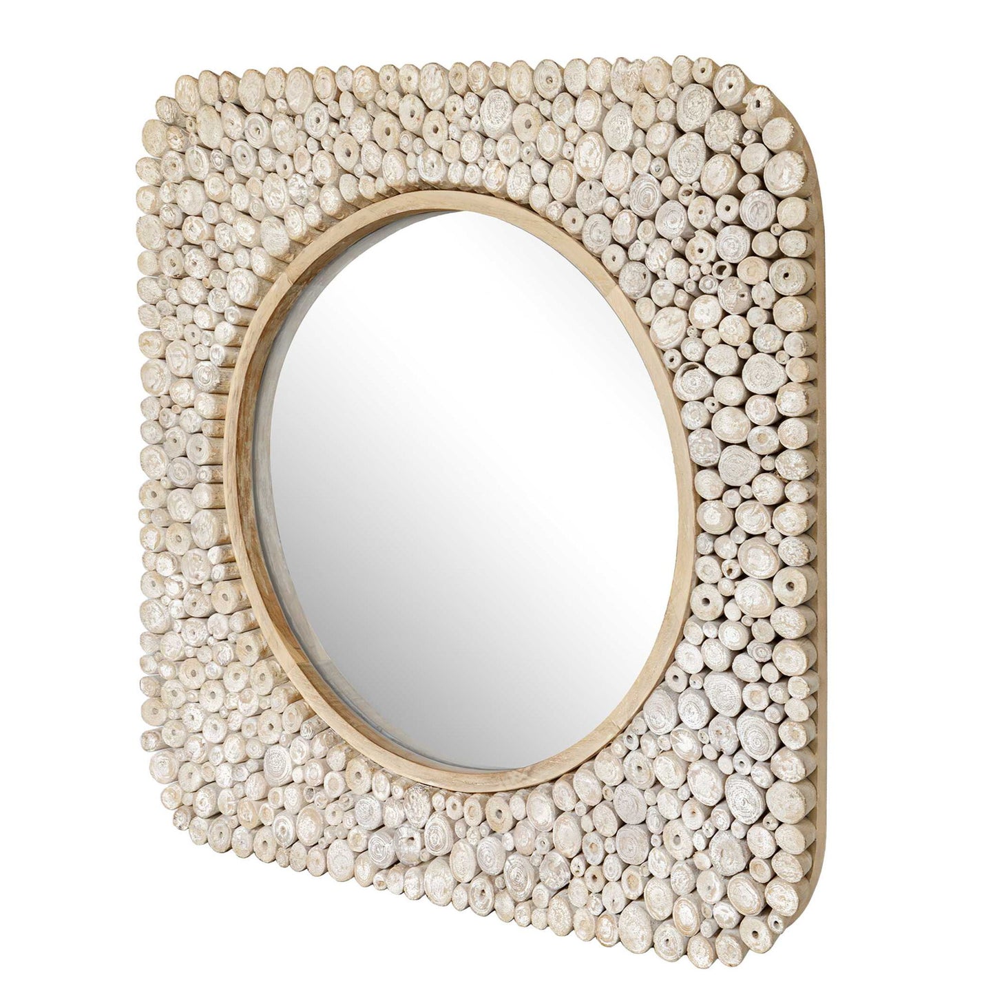 Merak - Teak Mosaic Mirror - Woodtone