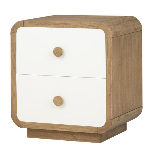Margot - 2 Drawer Nighstand - Desert Oak And Cloud White