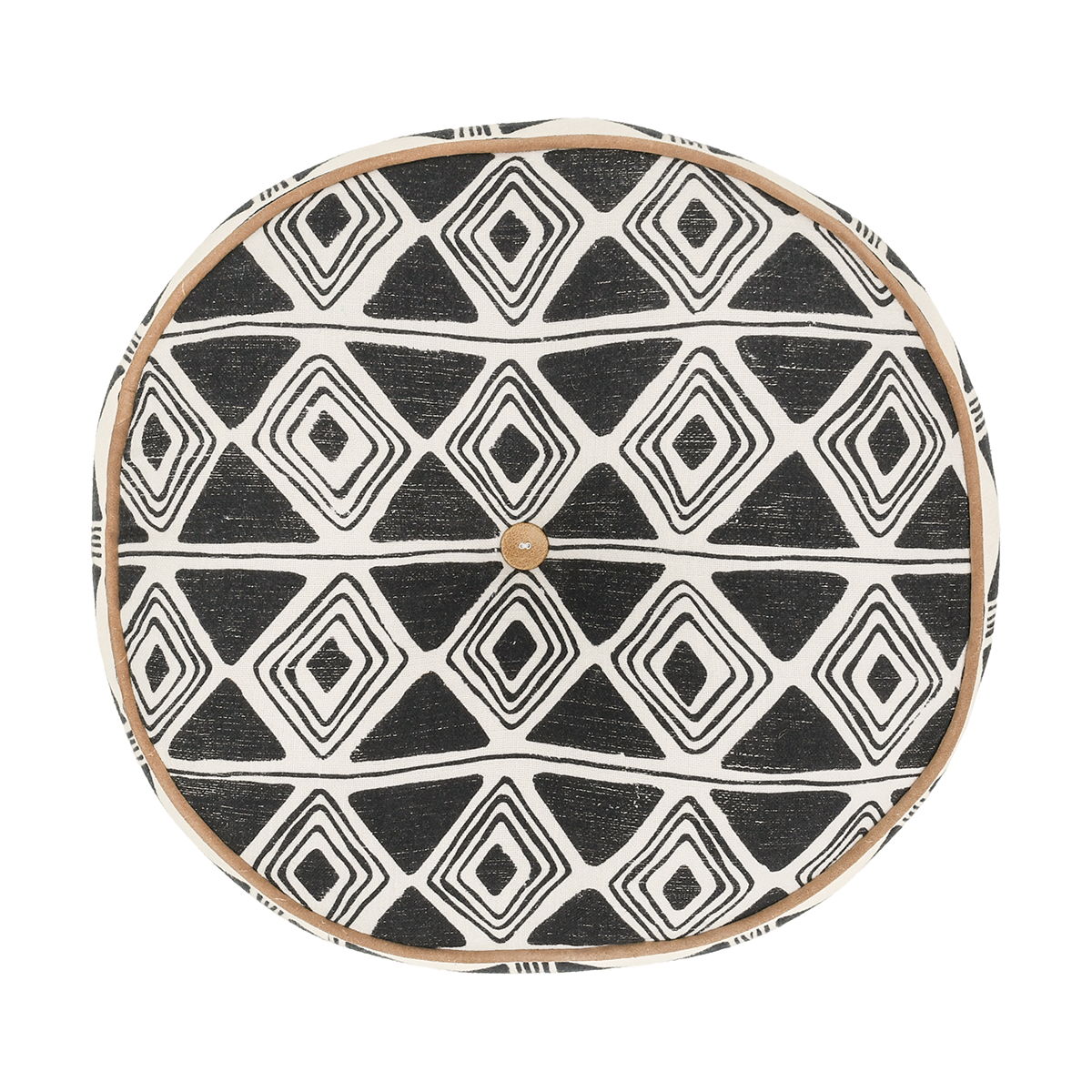 Radiant Oasis - 18" Round Nubia Pillow - Black / White