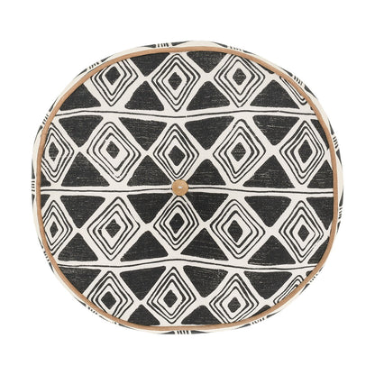 Radiant Oasis - 18" Round Nubia Pillow - Black / White