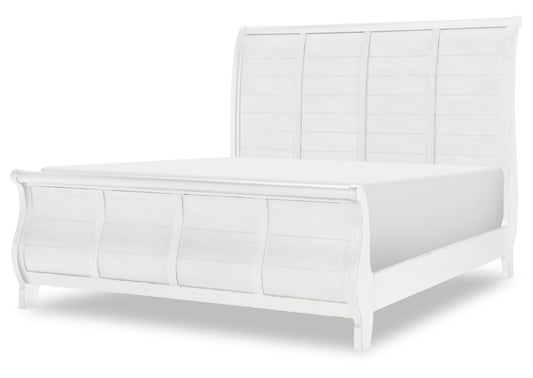 Vintage Market - Sleigh Footboard Queen With 4 Slats - Picket Fence