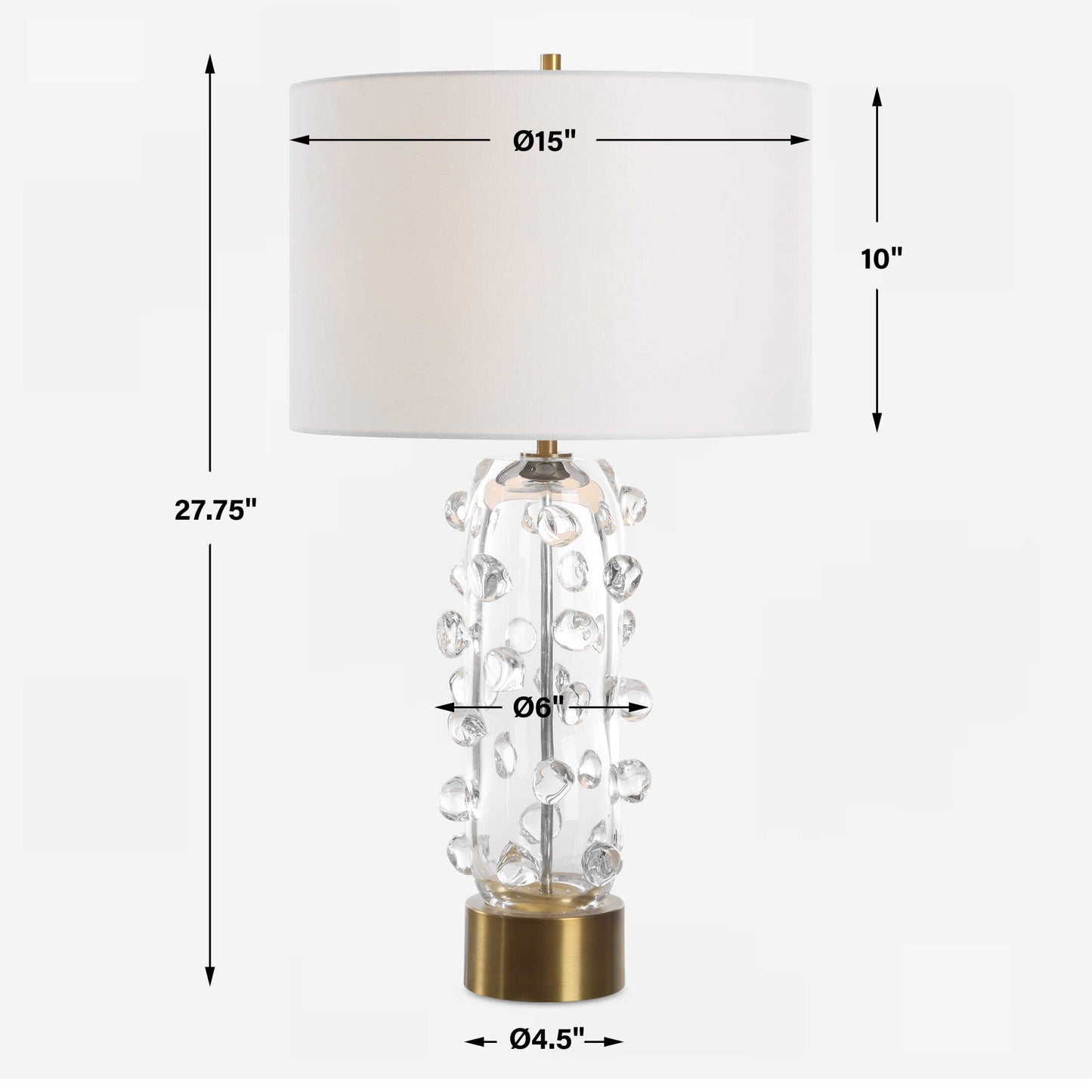 Aura - Clear Glass Table Lamp - White