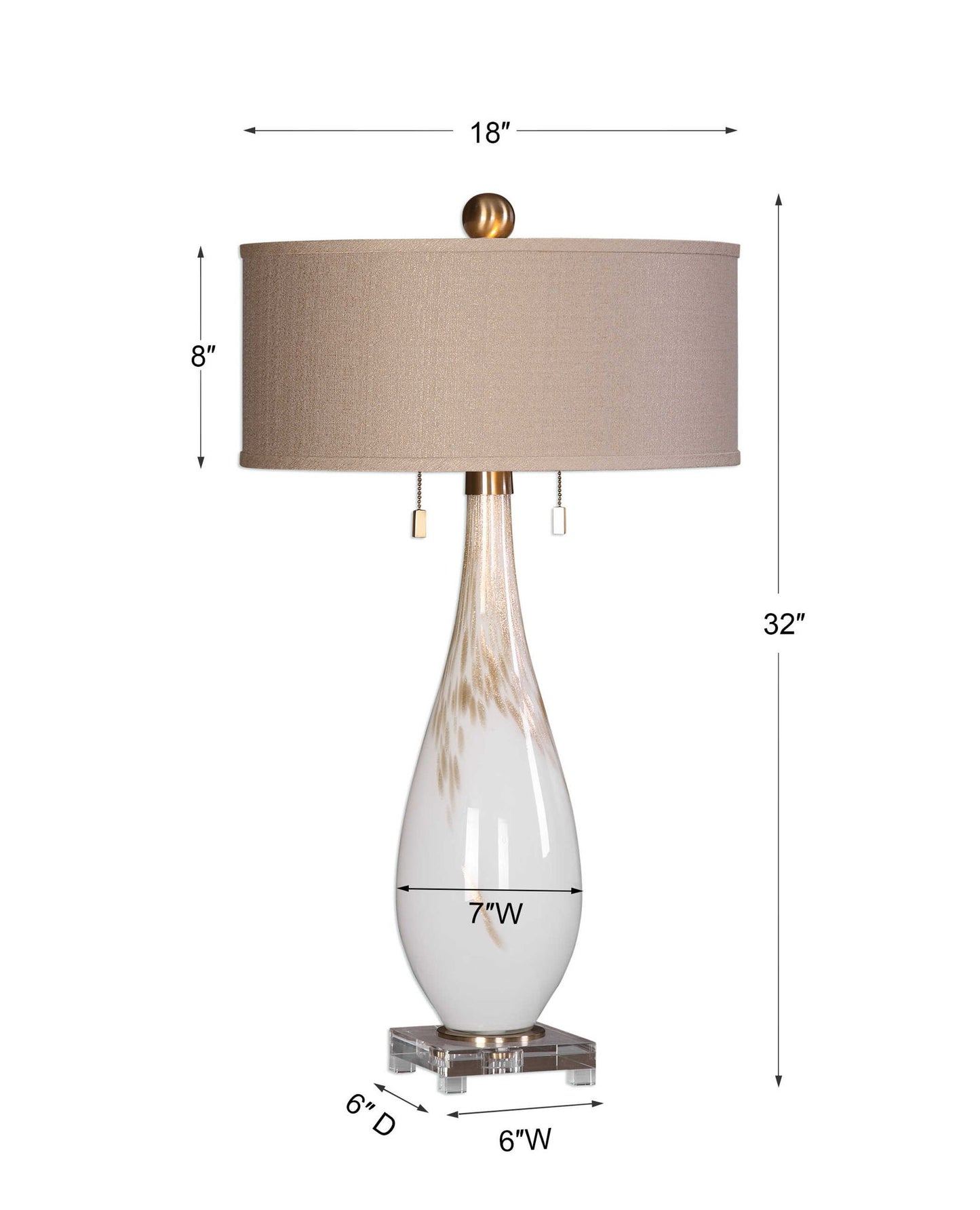 Cardoni - Glass Table Lamp - White