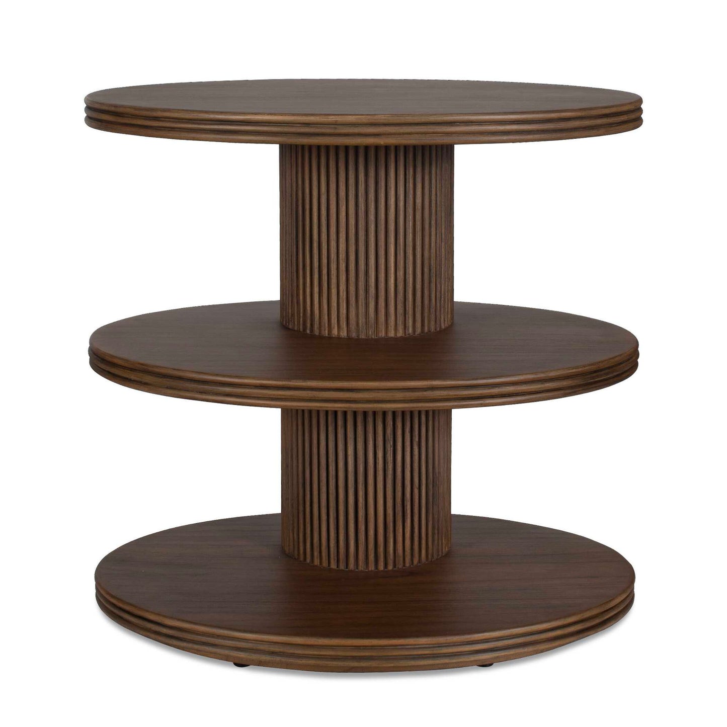 Top - Tier Oval Walnut Side Table - Woodtone