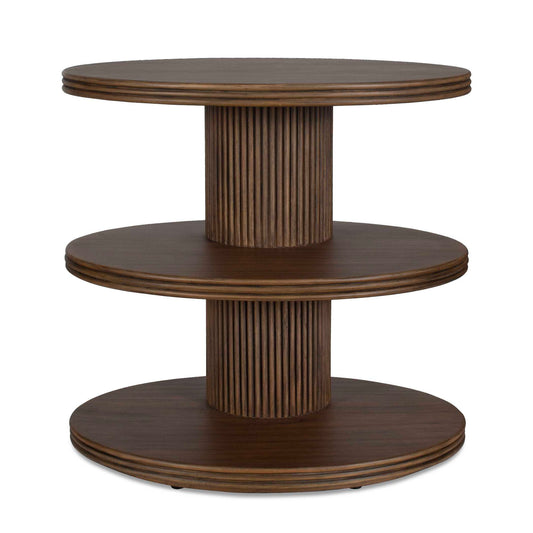 Top - Tier Oval Walnut Side Table - Woodtone